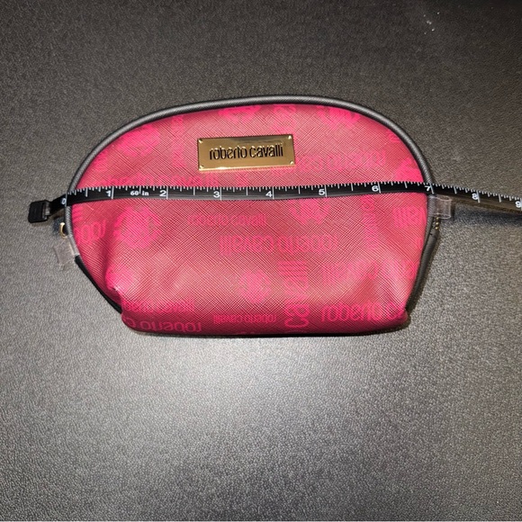 roberto cavalli small cosmetic toiletry bag | makeup case burgundy maroon - Picture 14 of 16